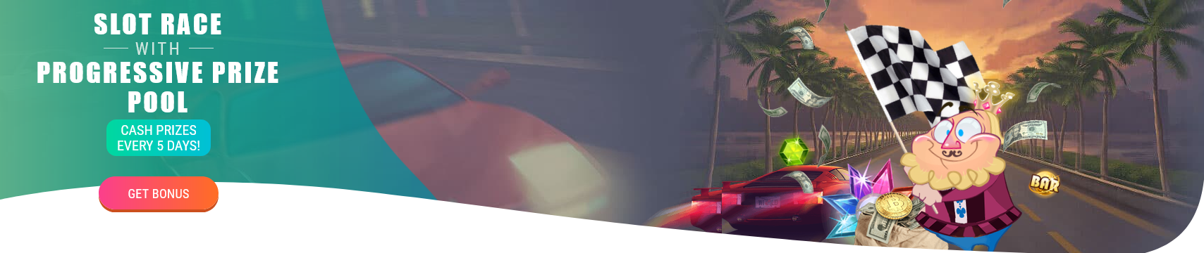 Slot Race s progresivním výherním fondem — peněžní výhry každých 5 dní